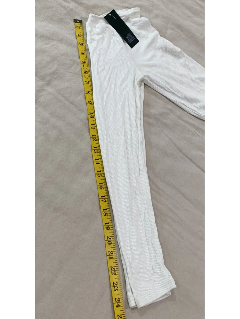 A New Day Womens Cream Ribbed Crew Neck Long Sleeve Top Size XSmall White